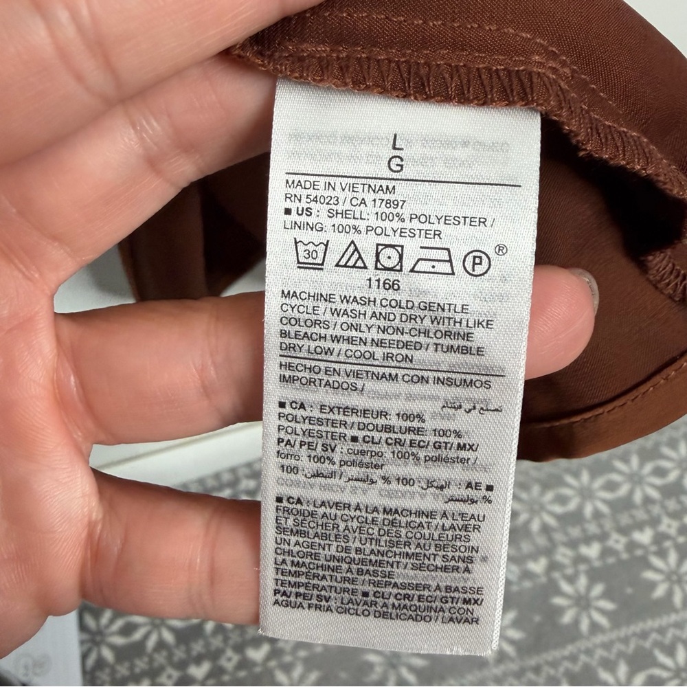 NWT Old Navy Cocoa Satin Summer Wedding Sleeveless Midi Slip Dress 12 Minimalist - Picture 6 of 9